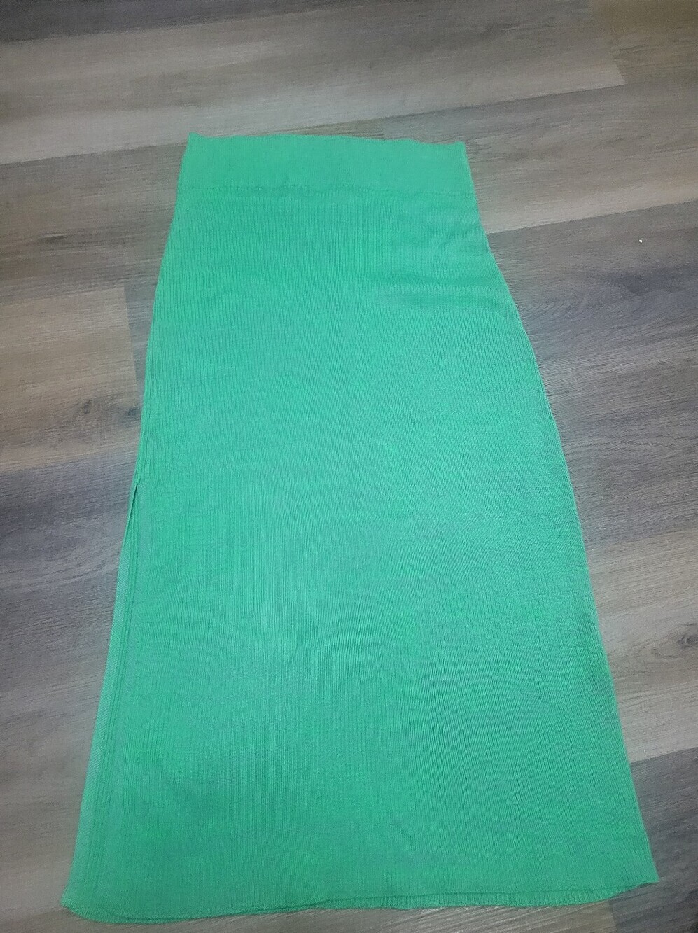 Free People Green Sweater Knit Skirt With High Slit Stretch Women’s Size XS